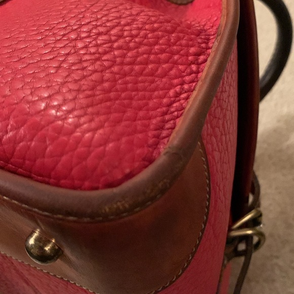Dooney & Bourke Vintage Red Pebble Leather Satchel Bag - Picture 15 of 17